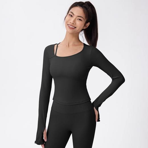 跃牌【欲动春风】系列 秋冬瑜伽服带胸垫裸感紧身显瘦健身上衣42555 商品图5