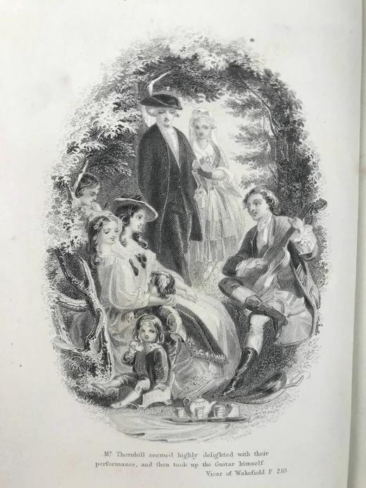 约19世纪后期 戈德史密斯诗歌与散文集 6幅钢版画插图 全真皮精装32开 商品图3