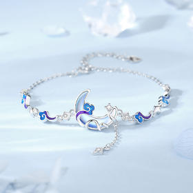 Winy925纯银祥云缠月手链送女友闺蜜节日生日礼物