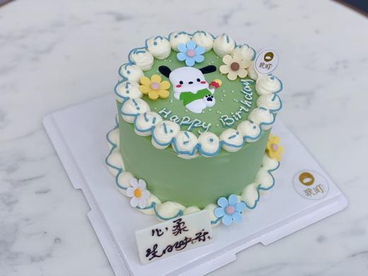 复古草绿色·卡通帕恰狗蛋糕 商品图0