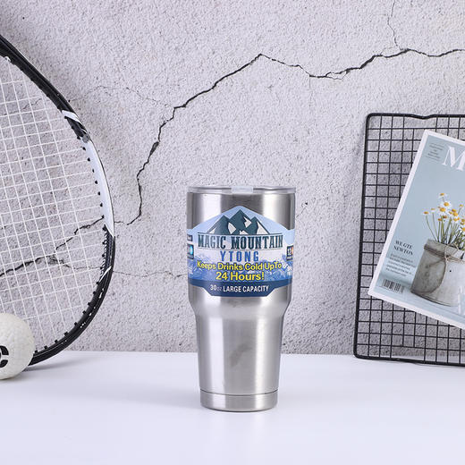 304不锈钢双层保温保冷汽车杯30OZ大容量车载啤酒冰霸杯 商品图3