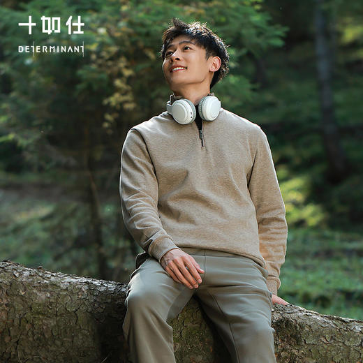 十如仕针织半拉链法式罗纹美利奴羊毛衫FS08 商品图0