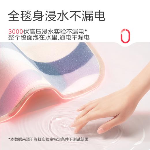 彩虹电热毯（宽1.8*长2.0米）双控双温特大宽幅舒适绒双人电热毯1538AA【开关、花色随机】 商品图3
