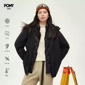 4.9折【自营】pony/波尼  波尼三合一外套男子2024冬新款轻户外上装 244M2CT06BK