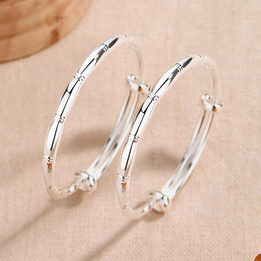 Winy999足银竹节送福宝宝镯送女友闺蜜节日生日礼物 商品图1