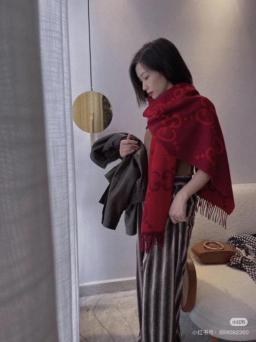 古驰GG山羊绒提花围巾（CB） 商品图9