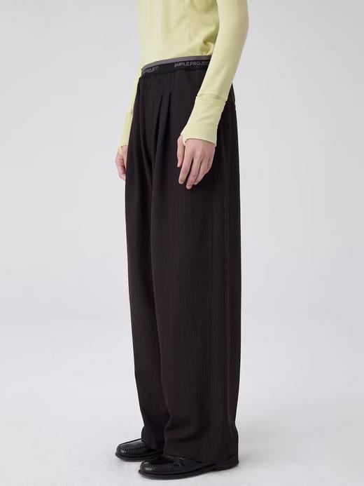 Simple Project/K24154/徽标logo腰头打褶西裤 商品图0
