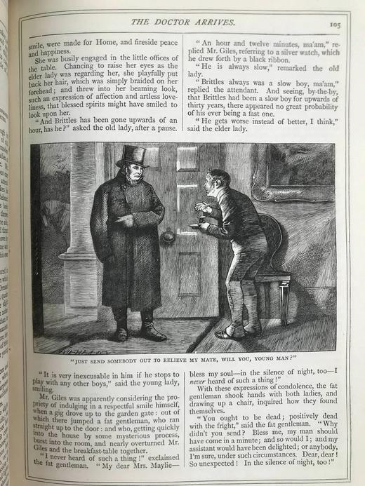 约19世纪后期 狄更斯《雾都孤儿/马丁·瞿述伟》 87幅插图 真皮精装16开 商品图14