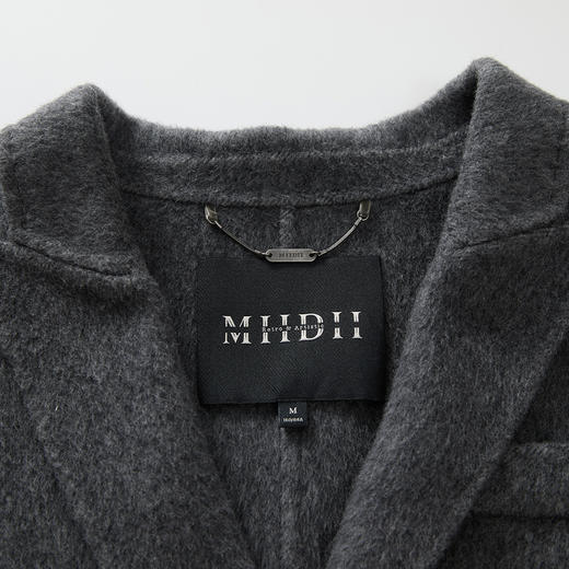 谜底高端羊毛大衣2024冬季新品通勤风纯色双面呢长呢子244GD1500 商品图3