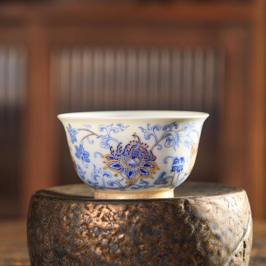 一儒堂西番莲堆金小撇口杯 商品图2