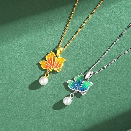 Winy925纯银花恋蝶项链送女友闺蜜节日生日礼物 商品图0