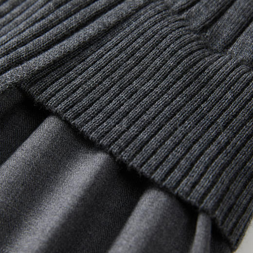 谜底针织连衣裙长袖女2024冬季新品通勤风修身拼接长裙244MZ1847 商品图3