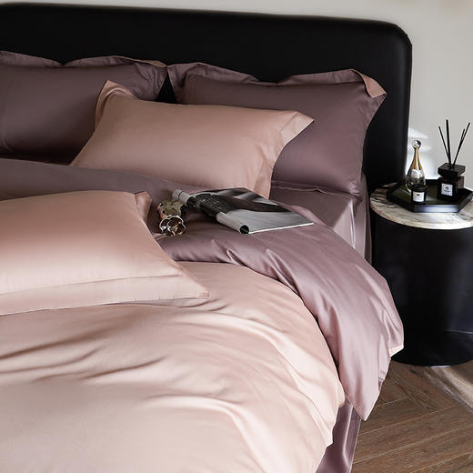 【品牌直发】加倍生活  50s双股纯棉贡缎四件套 A类轻奢纯色  全棉被套 高级感床单床笠款套件 商品图1