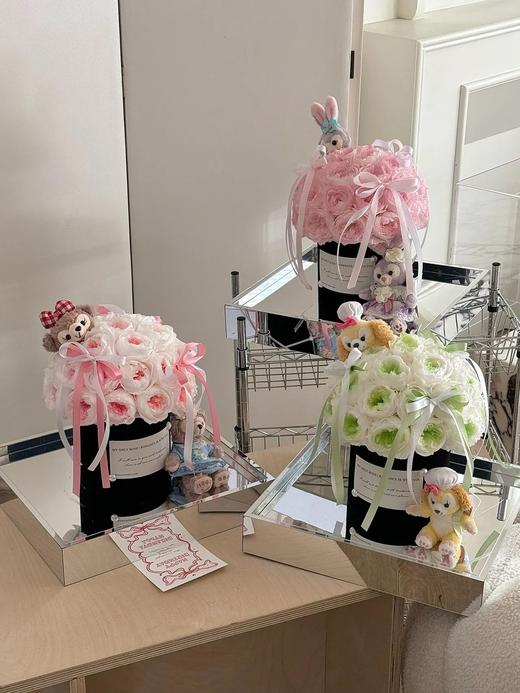 蝴蝶结永生花玩偶抱抱桶 商品图13