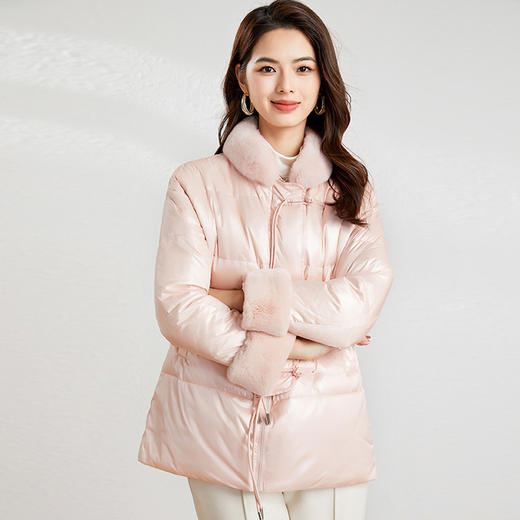 【高货kbnq】全新升级【铂金会员735/天猫989/差价254】(21147) 洛诗琳2024秋冬高级感国风小个子立领保暖短款羽绒服 商品图2