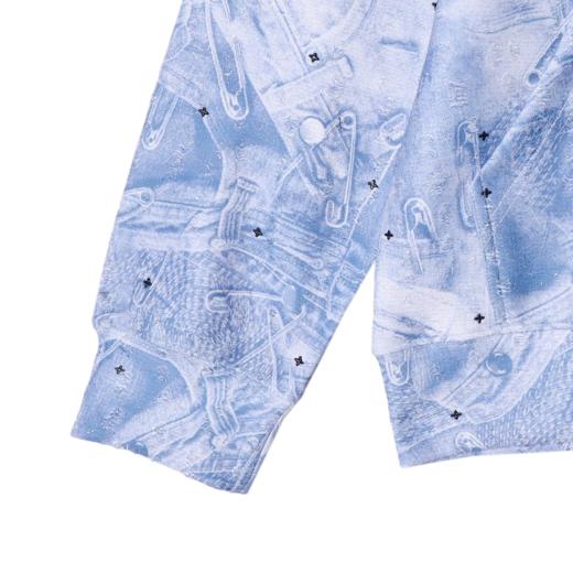 WY329秋冬季新款美式个性扎染十字钉连帽卫衣时尚百搭潮流宽松长袖 商品图5