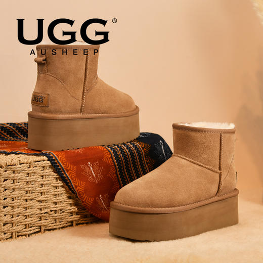 澳洲UGG低筒厚底羊皮毛一体雪地靴女士秋冬鞋女鞋 商品图3