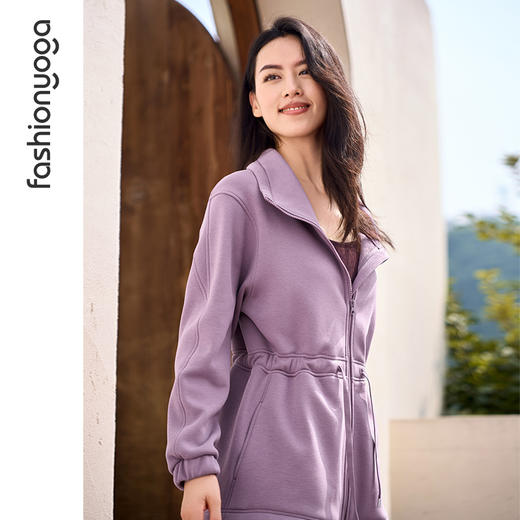 凡圣瑜伽加绒中长款休闲外套F14876 商品图4