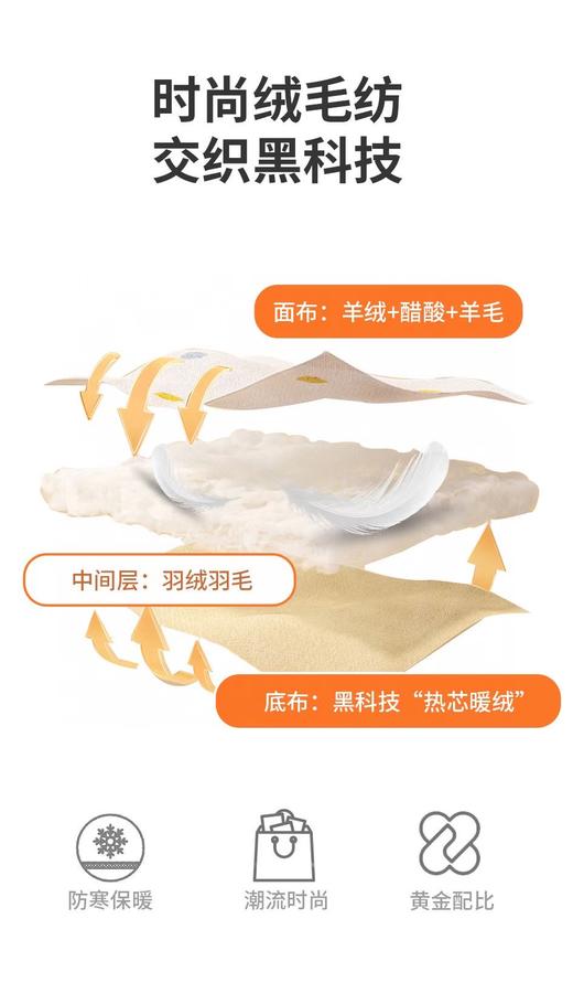 M1臣禾慕斯裤 松紧腰休闲裤【黑科技面料 中间层含羽绒羽毛】JZ244060175 商品图5