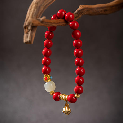 经典】岸纾天然原矿红砂莲蓬和田玉精品手串8mm 商品图0