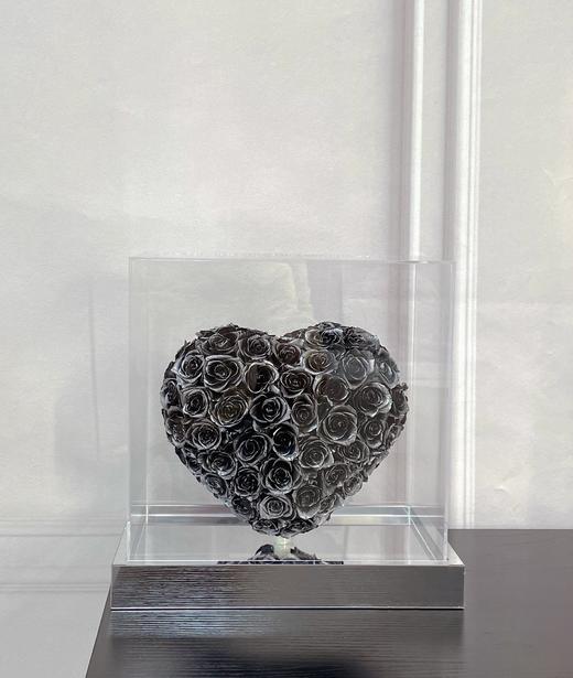 特别定制网红款迷你镜面底立体心永生花玫瑰花生日礼物饰品装饰摆设 商品图11