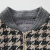 谜底千鸟格外套女2024冬新品复古棒球领拼接大廓形夹克244MW1685 商品缩略图3