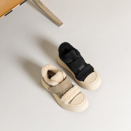 westory2024年秋冬新款休闲风厚底平跟百搭短靴毛毛板鞋S24DM84811 商品图0