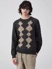 Simple Project/M24174/菱形格撞色浮毛圆领毛衣 商品缩略图0