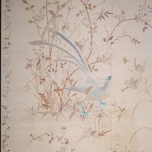 独角鹿西洋古董 20世纪初中国出品「锦上添花」传统花鸟主题粤绣挂屏 商品图3