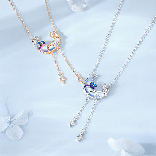 Winy925纯银祥云缠月项链送女友闺蜜节日生日礼物 商品图1