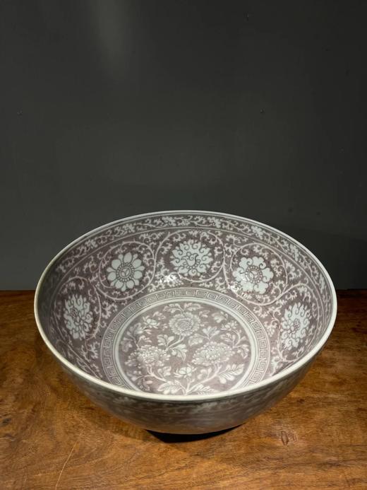 釉里红拔白缠枝牡丹纹碗，顺丰包邮 商品图0