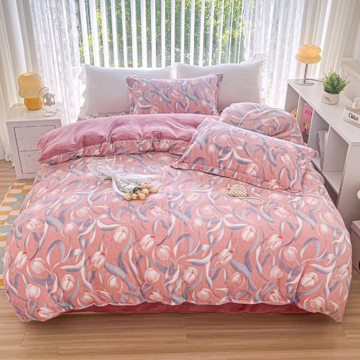 2024秋冬加厚风小清新牛奶绒四件套 商品图11