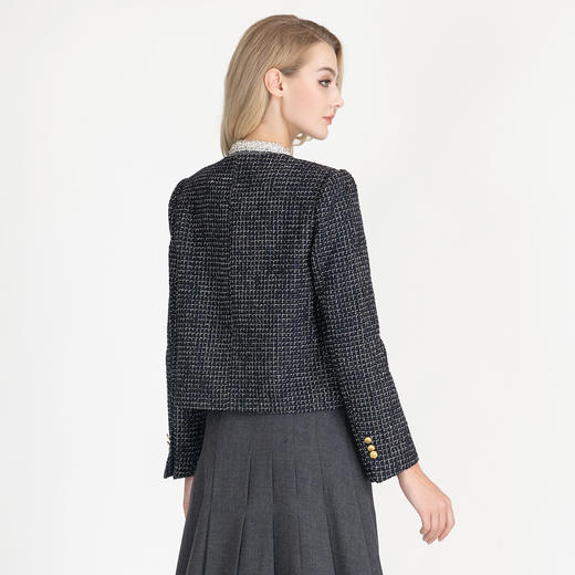 LIZZY精致优雅圆领百搭小香风长袖短外套女上衣8082 商品图3