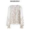 MAXRIENY复古华丽蕾丝蝴蝶结上衣24年冬甜美秋冬长袖提花上衣(货号:MC88TP767) 商品缩略图4