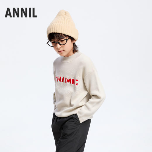 男童绣花全棉毛衣冬季新款安奈儿童装实体店同款AB444609 商品图1