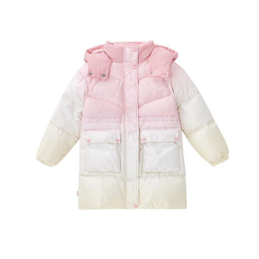 笛莎女童羽绒服2024冬季新款宝宝渐变色连帽收腰羽绒服 商品图4