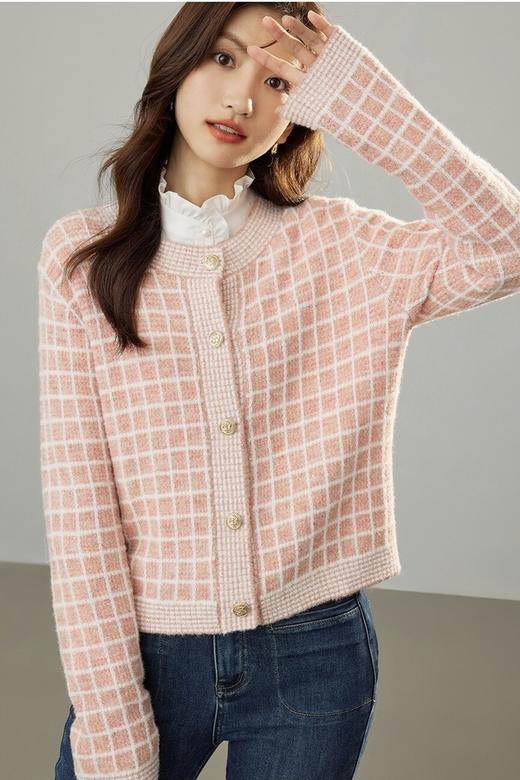 amadella 法式优雅甜美格纹针织外套 17601 商品图1