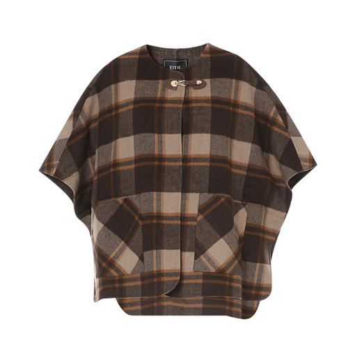 EITIE爱特爱冬季新款复古时髦个性斗篷显瘦大衣外套7614334 商品图5