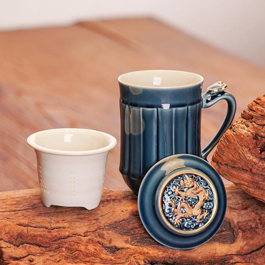 云龙如意三件杯(含茶漏) 460ml 商品图0