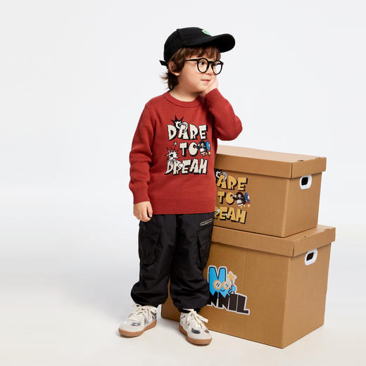 男童萌趣提花毛衣冬季新款安奈儿童装实体店同款XB444643 商品图3