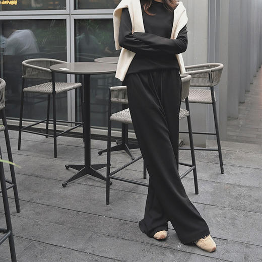 【顺丰包邮】34756 洛诗琳秋冬松弛感抓绒宽松廓形直筒休闲裤4309 商品图1