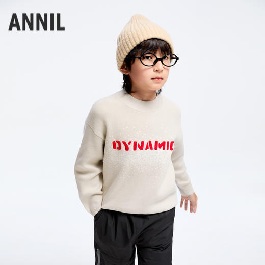 男童绣花全棉毛衣冬季新款安奈儿童装实体店同款AB444609 商品图0