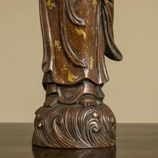 清 铜洒金持经罗汉像 商品图3