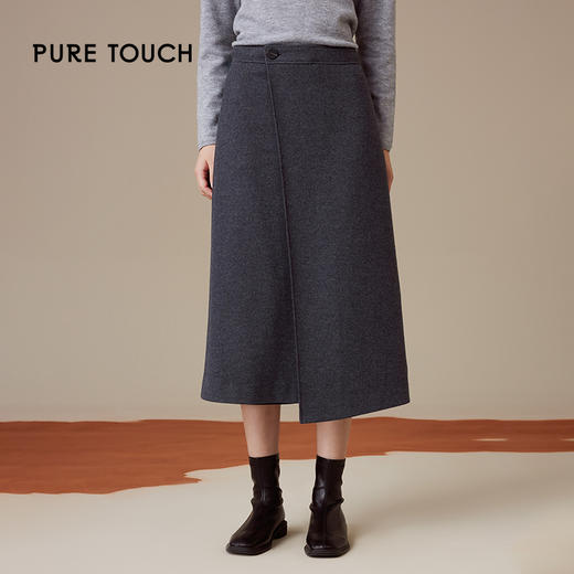 pure touch女士绵羊毛简约设计感半裙1350244414 商品图0