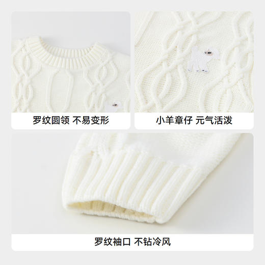 女童时髦绞花保暖毛衣冬季新款安奈儿童装实体店同款AG444626 商品图4