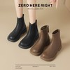 ZHR新中式短靴女2024新款高级废土风平底女靴法式圆头短筒马丁靴 商品缩略图5