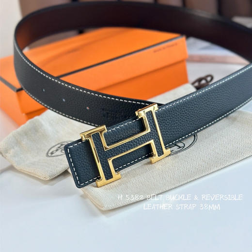 秋冬特惠💰340【爱马仕】男士腰带 H双面进口皮 BELT BUCKLE & REVERSIBLE LEATHER STRAP 带身宽3.8cm 商品图5