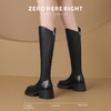 ZHR则则黑色骑士靴增高显瘦长筒靴2024秋V口单靴粗跟高跟不过膝靴 商品缩略图6