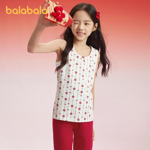 巴拉巴拉儿童背心蛇年新款女童吊带本命年红色新年季亲肤棉两件装 商品图2