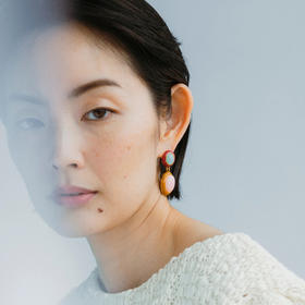 北京仓｜Lizzie Fortunato-Papaya-落日珊瑚红色 亚马逊石 耳环［美国设计师］